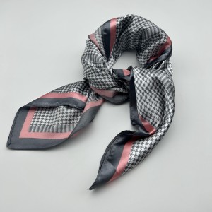 gray retro small silk scarf